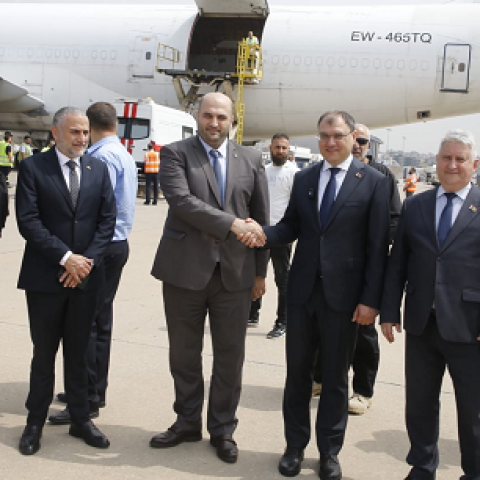 Nassereldine Represents the President Aoun in Receiving Ambulances from Belarus at the Airport