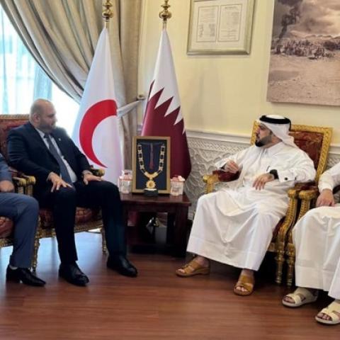 Nassereddine Meet the Secretary-General of the Red Crescent and Qatar Charity in Doha