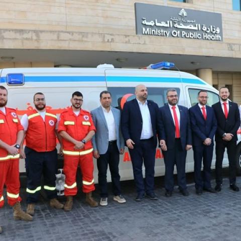 MoPH Gives Iraqi-Donated Ambulance to Lebanese Ambulance Association