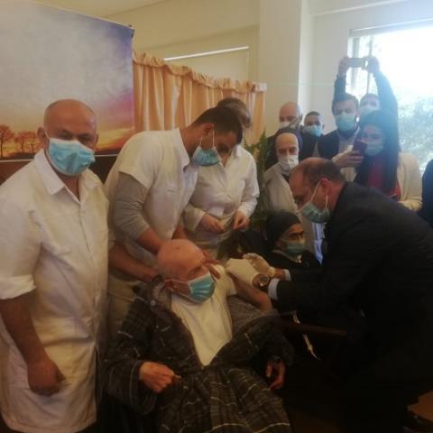 Minister Hasan Launches the Vaccination Campaign at Jesus the King Hospital, Broummana