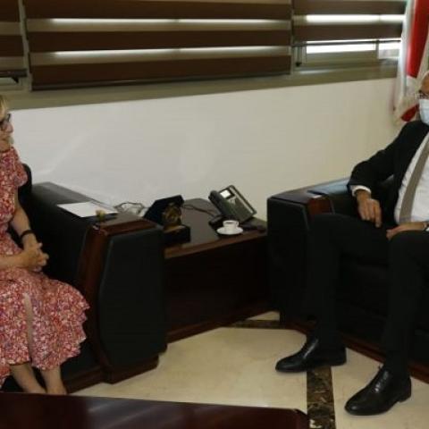 Minister Hasan and the Swedish Ambassador Consider Ways to  Support Hospitals Damaged in Beirut Blast
