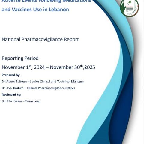 Issuance of a Report on the Adverse Events Following Medications and Vaccines Use in Lebanon