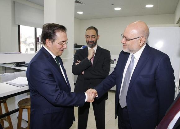 Abiad and the Spanish Foreign Minister on an Inspection Tour of Baabda Governmental Hospital