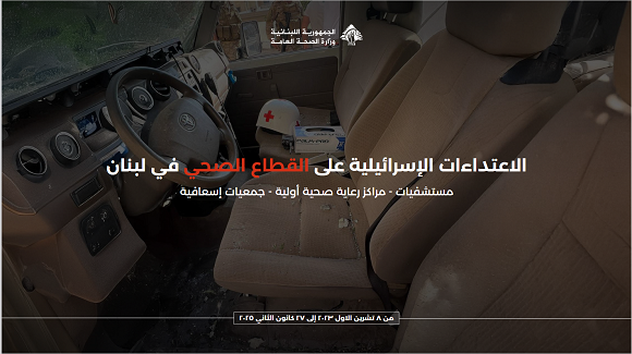 الصحة تصدر التقرير التراكمي المحدث لاعتداءات العدو على القطاع الصحي