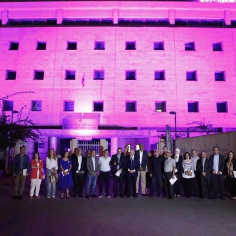 The Ministry of Public Health Lights its Building in Pink to Launch the Breast Cancer Awareness Campaign