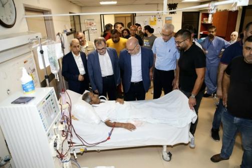 The Minister of Health and the Secretary General of the Higher Relief Commission Inspected Saida Governmental Hospital