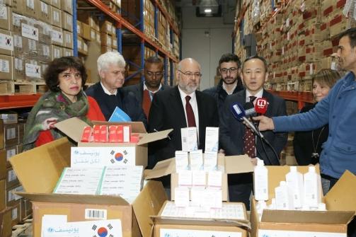 Abiad Visits the Karantina Warehouse and Public Hospital with a Delegation from the Republic of Korea and UNICEF 