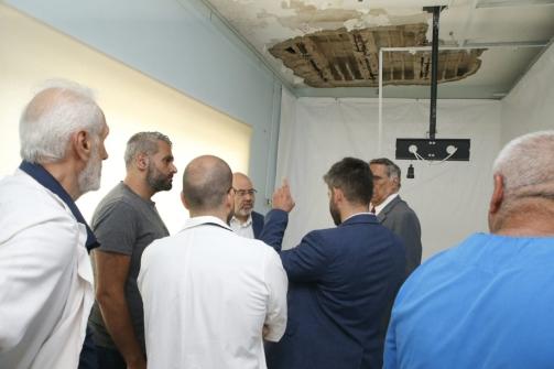Abiad Inspects Batroun Hospital after the Collapse of Part of the Roof of the Dialysis Room