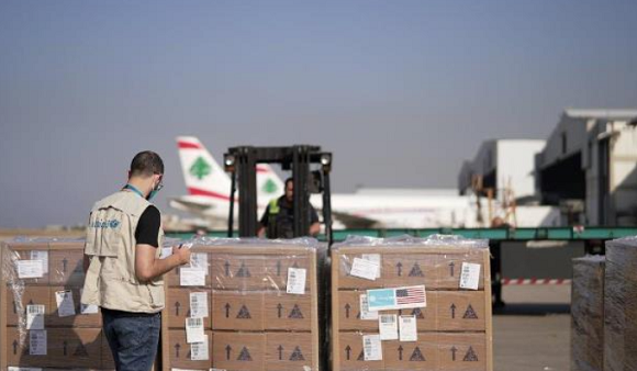 اليونيسف قدمت بتمويل من الحكومة الأميركية 97 طنا من المستلزمات الطبية إلى وزارة الصحة في لبنان
