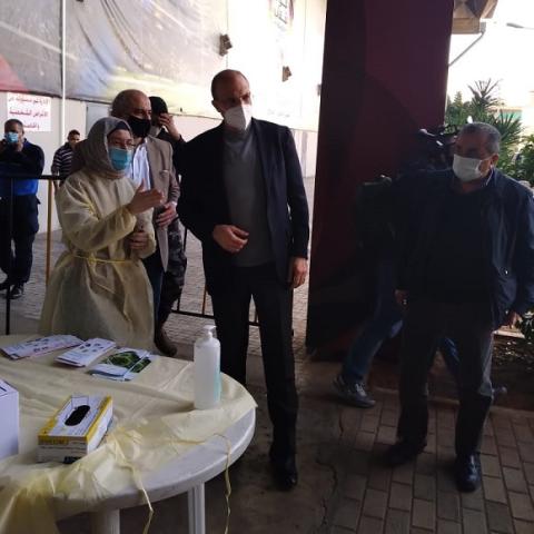 Minister Hasan Oversees PCR Testing Campaign at Fouad Chehab Stadium, Jounieh