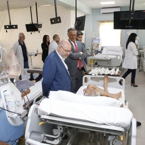 Abiad Inspects Batroun Hospital after the Collapse of Part of the Roof of the Dialysis Room