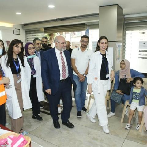 Minister Abiad Visited LEMSIC Medical Students at Makhzoumi Healthcare Center