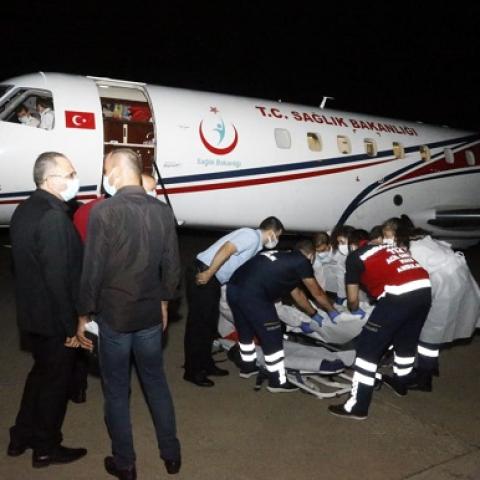 A Turkish Aircraft Arrives at the Airport in Response to Al-Tleil Blast