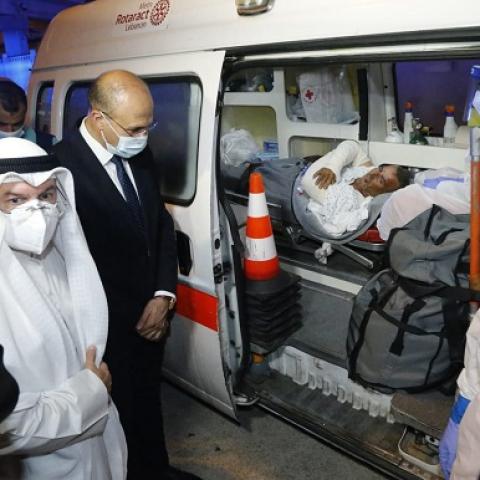 Minister Hasan  Expressed his Thanks to Kuwait for Evacuating 6 Injured in Al-Tleil Explosion