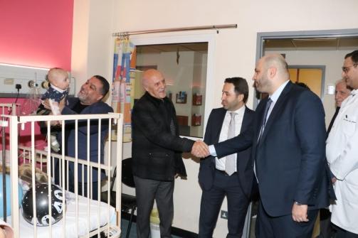 ناصر الدين في افتتاح جهاز CT Scan  في مستشفى الحريري وتكريم موظفيه